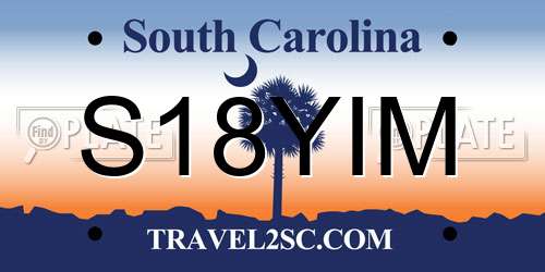 S18YIM South Carolina License Plate