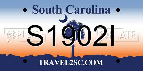 S1902I South Carolina License Plate