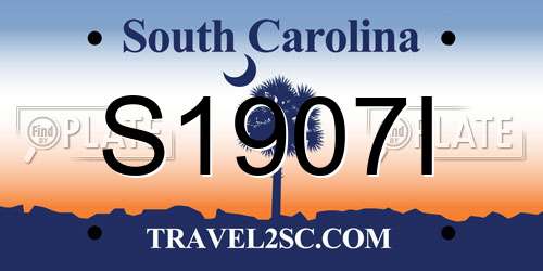 S1907I South Carolina License Plate