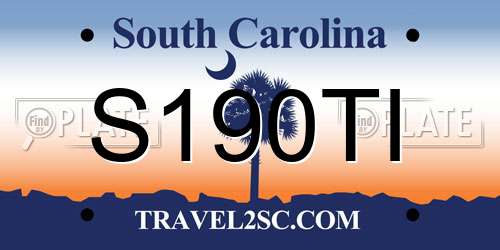 S190TI South Carolina License Plate