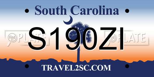 S190ZI South Carolina License Plate