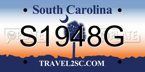 S1948G South Carolina License Plate