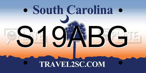 S19ABG South Carolina License Plate