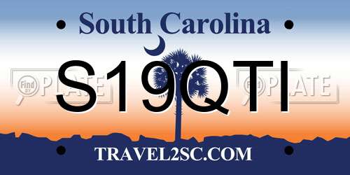 S19QTI South Carolina License Plate