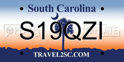 S19QZI South Carolina License Plate