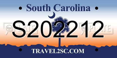 S202212 South Carolina License Plate
