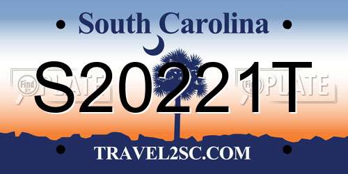 S20221T South Carolina License Plate