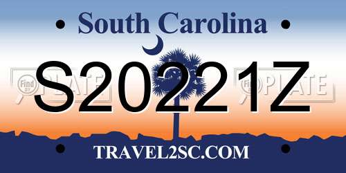S20221Z South Carolina License Plate