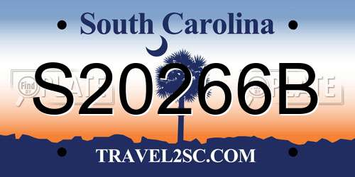 S20266B South Carolina License Plate