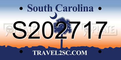 S202717 South Carolina License Plate