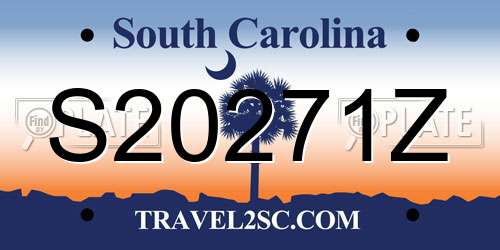 S20271Z South Carolina License Plate