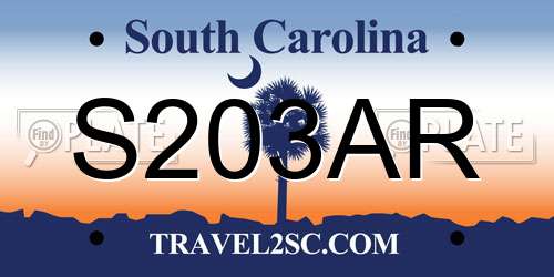 S203AR South Carolina License Plate