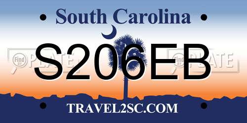 S206EB South Carolina License Plate
