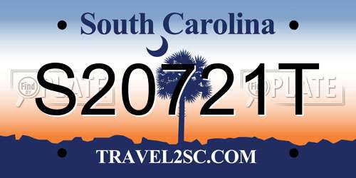 S20721T South Carolina License Plate