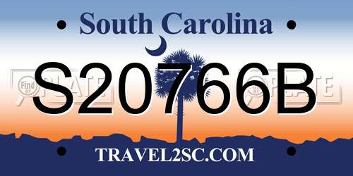S20766B South Carolina License Plate