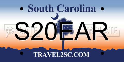 S20EAR South Carolina License Plate