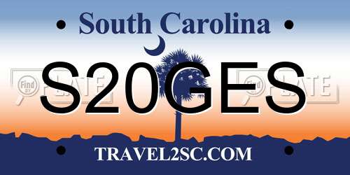 S20GES South Carolina License Plate