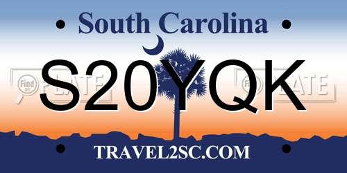 S20YQK South Carolina License Plate