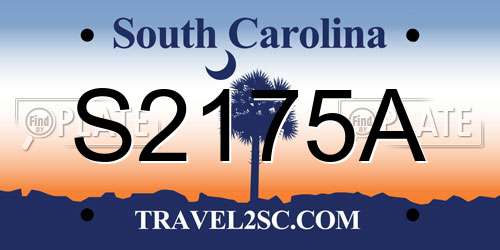 S2175A South Carolina License Plate