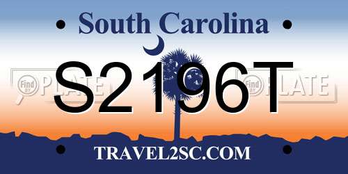 S2196T South Carolina License Plate