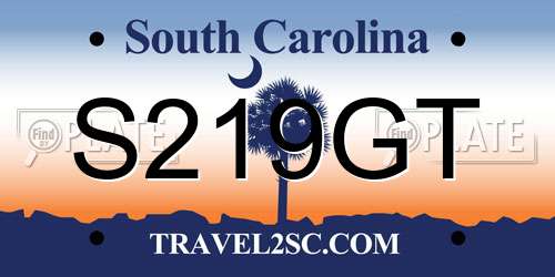 S219GT South Carolina License Plate
