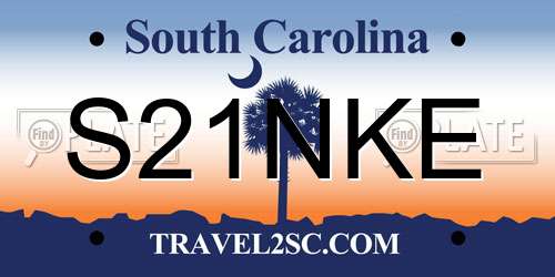 S21NKE South Carolina License Plate