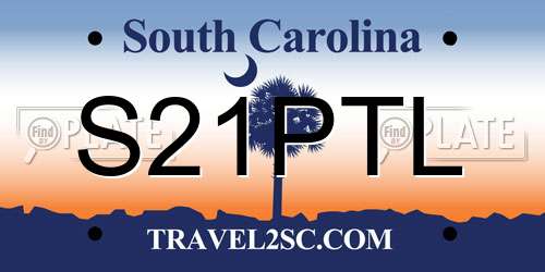 S21PTL South Carolina License Plate