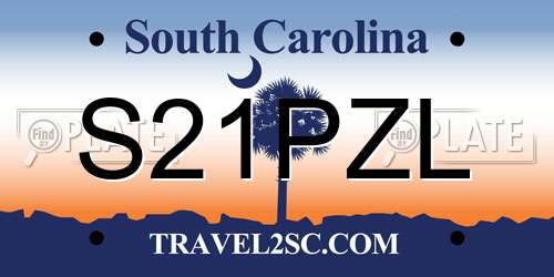 S21PZL South Carolina License Plate