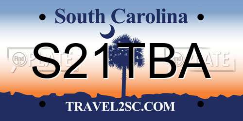 S21TBA South Carolina License Plate
