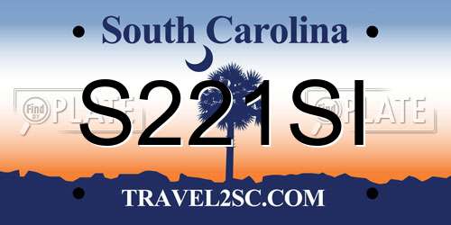 S221SI South Carolina License Plate
