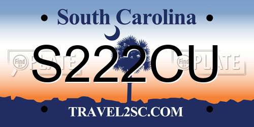 S222CU South Carolina License Plate