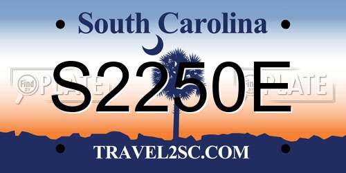 S2250E South Carolina License Plate