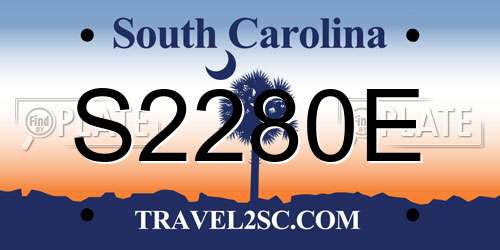S2280E South Carolina License Plate