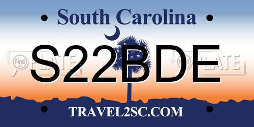S22BDE South Carolina License Plate
