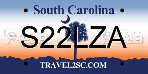 S22LZA South Carolina License Plate