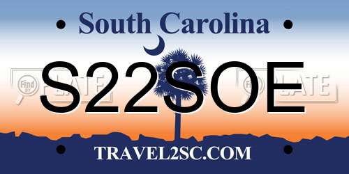 S22SOE South Carolina License Plate