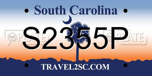 S2355P South Carolina License Plate
