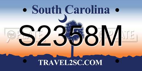 S2358M South Carolina License Plate