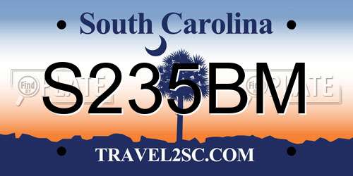 S235BM South Carolina License Plate