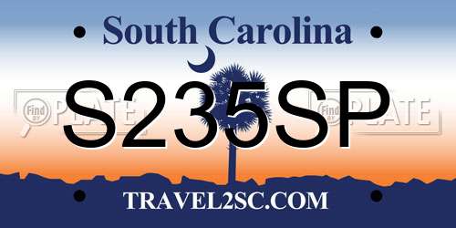 S235SP South Carolina License Plate