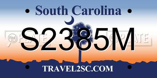 S2385M South Carolina License Plate