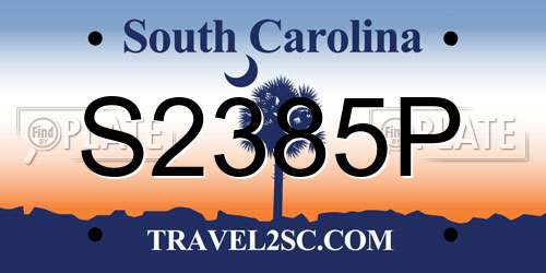 S2385P South Carolina License Plate