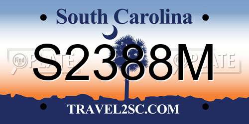 S2388M South Carolina License Plate