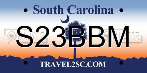 S23BBM South Carolina License Plate