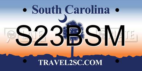 S23BSM South Carolina License Plate