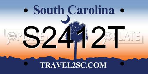 S2412T South Carolina License Plate