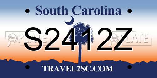 S2412Z South Carolina License Plate