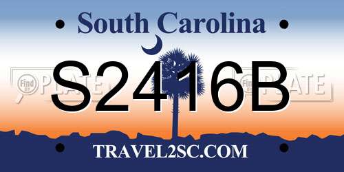 S2416B South Carolina License Plate