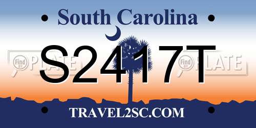 S2417T South Carolina License Plate