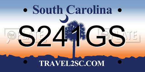 S241GS South Carolina License Plate
